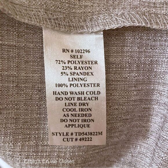 Connected Apparel: Elegant Gray Embellished Neckline Dress, Size 8. - Picture 6 of 7